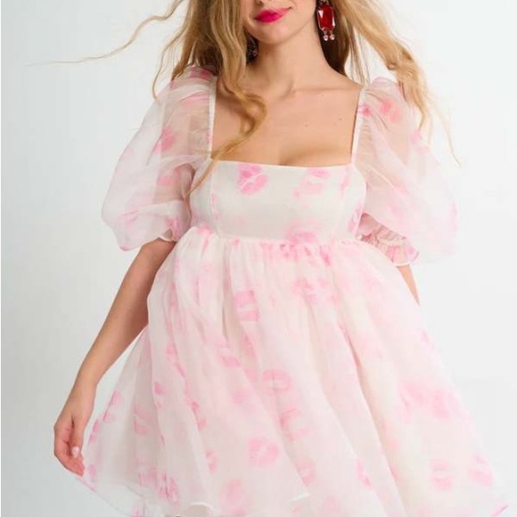 NWT Selkie Kiss on the Lips Silk Gauze Puff Dress XS - Picture 3 of 8